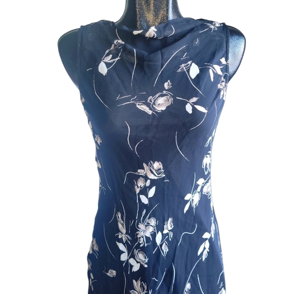 Jones New York black floral print sleeveless dress Sz.4 - Picture 2 of 7